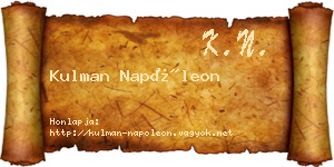Kulman Napóleon névjegykártya